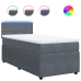 Cama box spring con colchón terciopelo gris oscuro 90x190 cm