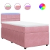 Cama box spring con colchón terciopelo rosa 90x190 cm