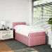 Cama box spring con colchón terciopelo rosa 90x190 cm