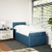 Cama box spring con colchón terciopelo azul 90x200 cm