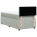 Cama box spring con colchón terciopelo gris claro 90x190 cm