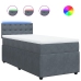 Cama box spring con colchón terciopelo gris oscuro 90x200 cm