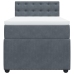 Cama box spring con colchón terciopelo gris oscuro 90x200 cm