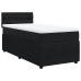 Cama box spring con colchón terciopelo negro 90x200 cm