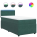 Cama box spring con colchón terciopelo verde oscuro 90x200 cm