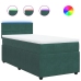 Cama box spring con colchón terciopelo verde oscuro 100x200 cm