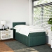 Cama box spring con colchón terciopelo verde oscuro 100x200 cm