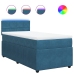 Cama box spring con colchón terciopelo azul 100x200 cm