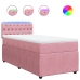 Cama box spring con colchón terciopelo rosa 100x200 cm