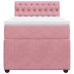 Cama box spring con colchón terciopelo rosa 100x200 cm
