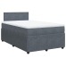 Cama box spring con colchón terciopelo gris oscuro 120x190 cm