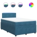Cama box spring con colchón terciopelo azul 120x190 cm