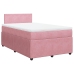 Cama box spring con colchón terciopelo rosa 120x190 cm