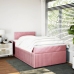 Cama box spring con colchón terciopelo rosa 120x190 cm