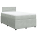Cama box spring con colchón terciopelo gris claro 120x190 cm