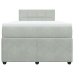 Cama box spring con colchón terciopelo gris claro 120x190 cm