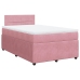 Cama box spring con colchón terciopelo rosa 120x190 cm