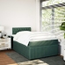 Cama box spring con colchón terciopelo verde oscuro 120x190 cm