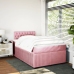 Cama box spring con colchón terciopelo rosa 120x190 cm