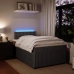 Cama box spring con colchón terciopelo gris oscuro 120x190 cm