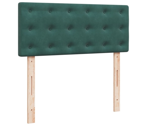 Cama box spring con colchón terciopelo verde oscuro 120x190 cm