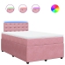 Cama box spring con colchón terciopelo rosa 120x190 cm