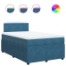 Cama box spring con colchón terciopelo azul 120x200 cm