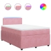 Cama box spring con colchón terciopelo rosa 120x200 cm