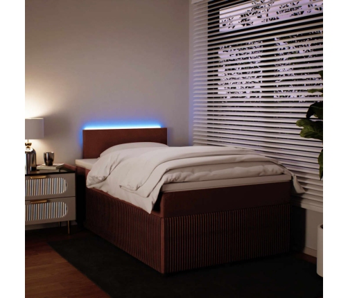 Cama box spring con colchón terciopelo rosa 120x200 cm