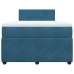 Cama box spring con colchón terciopelo azul 120x200 cm