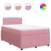 Cama box spring con colchón terciopelo rosa 120x200 cm