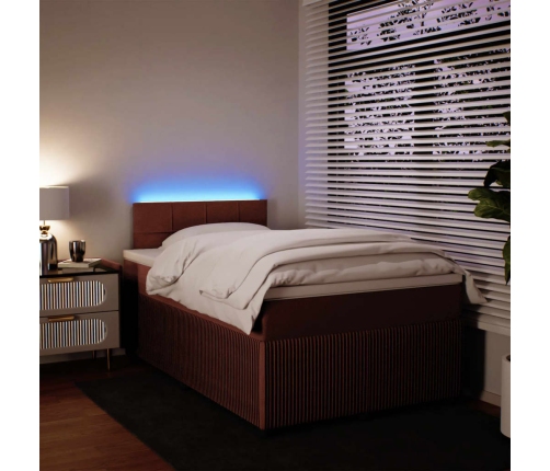 Cama box spring con colchón terciopelo rosa 120x200 cm