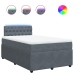Cama box spring con colchón terciopelo gris oscuro 120x200 cm