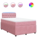 Cama box spring con colchón terciopelo rosa 120x200 cm