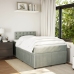 Cama box spring con colchón terciopelo gris claro 120x200 cm