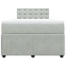 Cama box spring con colchón terciopelo gris claro 120x200 cm