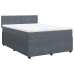 Cama box spring con colchón terciopelo gris oscuro 140x190 cm