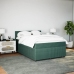 Cama box spring con colchón terciopelo verde oscuro 140x190 cm