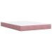 Cama box spring con colchón terciopelo rosa 140x190 cm