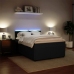 Cama box spring con colchón terciopelo negro 140x190 cm
