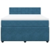 Cama box spring con colchón terciopelo azul 140x190 cm