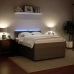 Cama box spring con colchón terciopelo gris claro 140x190 cm