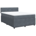 Cama box spring con colchón terciopelo gris oscuro 140x190 cm