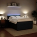 Cama box spring con colchón terciopelo negro 140x190 cm