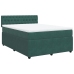 Cama box spring con colchón terciopelo verde oscuro 140x190 cm