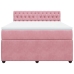 Cama box spring con colchón terciopelo rosa 140x190 cm