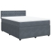 Cama box spring con colchón terciopelo gris oscuro 140x190 cm