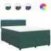 Cama box spring con colchón terciopelo verde oscuro 140x190 cm