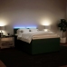 Cama box spring con colchón terciopelo verde oscuro 140x190 cm