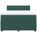 Cama box spring con colchón terciopelo verde oscuro 140x190 cm